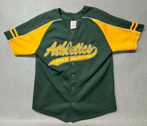 Oakland Athletics MLB Youth Baseball Jersey Green Yellow Size 10/12